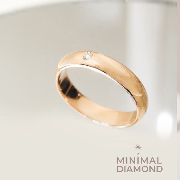 Half Round Band 4.5 mm Diamond Ring