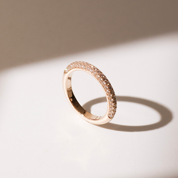 Half Eternity Pave 3 Rows Ring