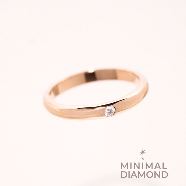Half Round Band 3.0 mm Diamond Ring
