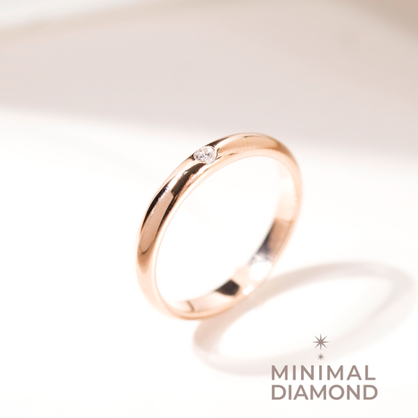 Half Round Band 3.0 mm Diamond Ring