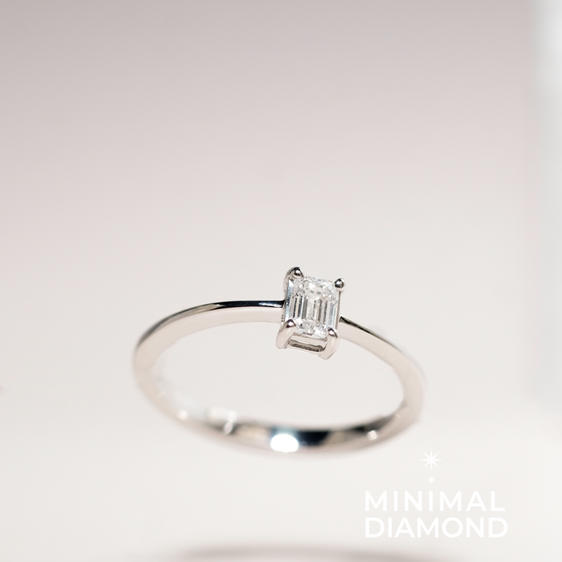 Emerald Solitaire 0.20 Carat Ring