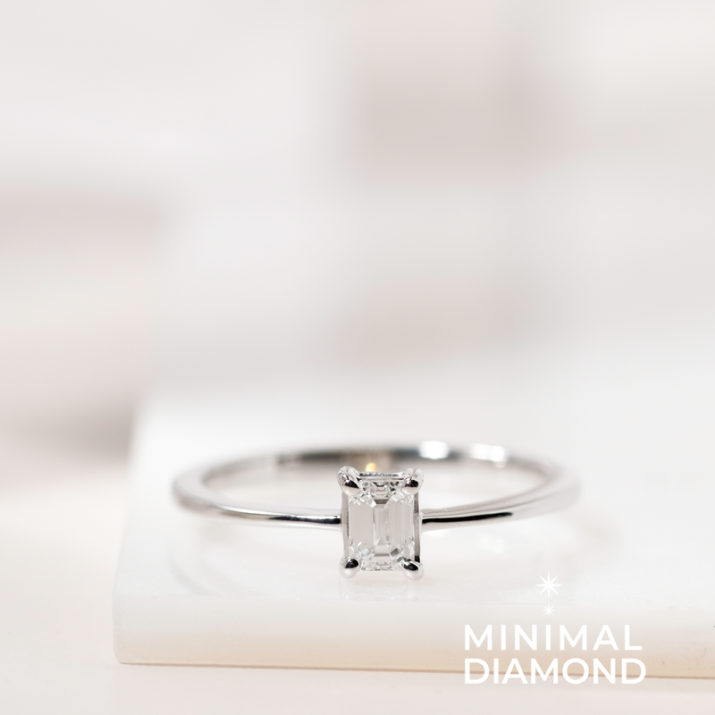 Emerald Solitaire 0.20 Carat Ring
