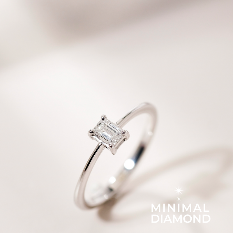Emerald Solitaire 0.20 Carat Ring