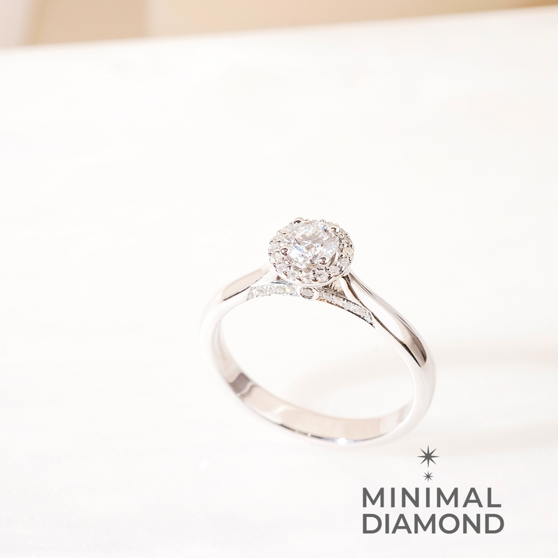 Round Brilliant 0.50 Carat Halo Type A Ring
