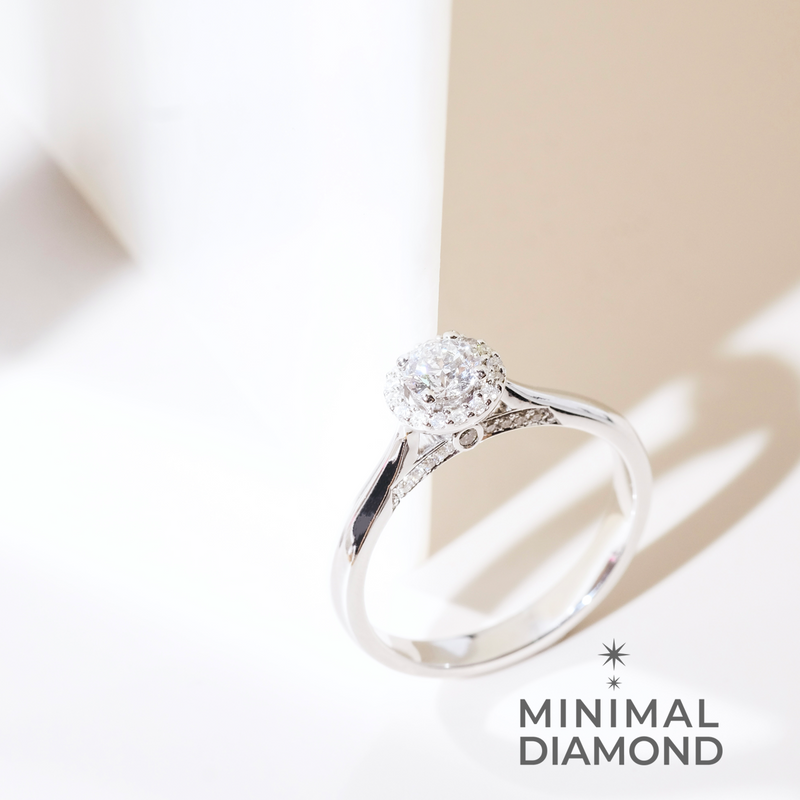 Round Brilliant 0.50 Carat Halo Type A Ring