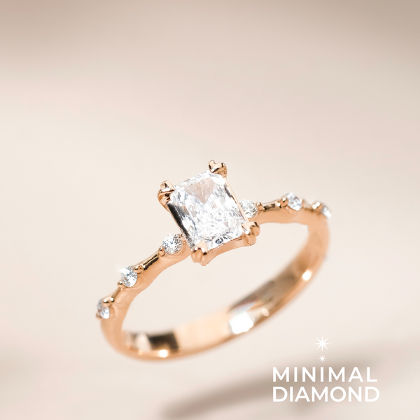 Mini Classic Radiant 0.50 Carat Ring with Heart Shape Prongs