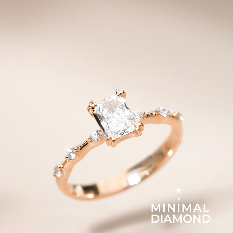 Mini Classic Radiant 0.50 Carat Ring with Heart Shape Prongs
