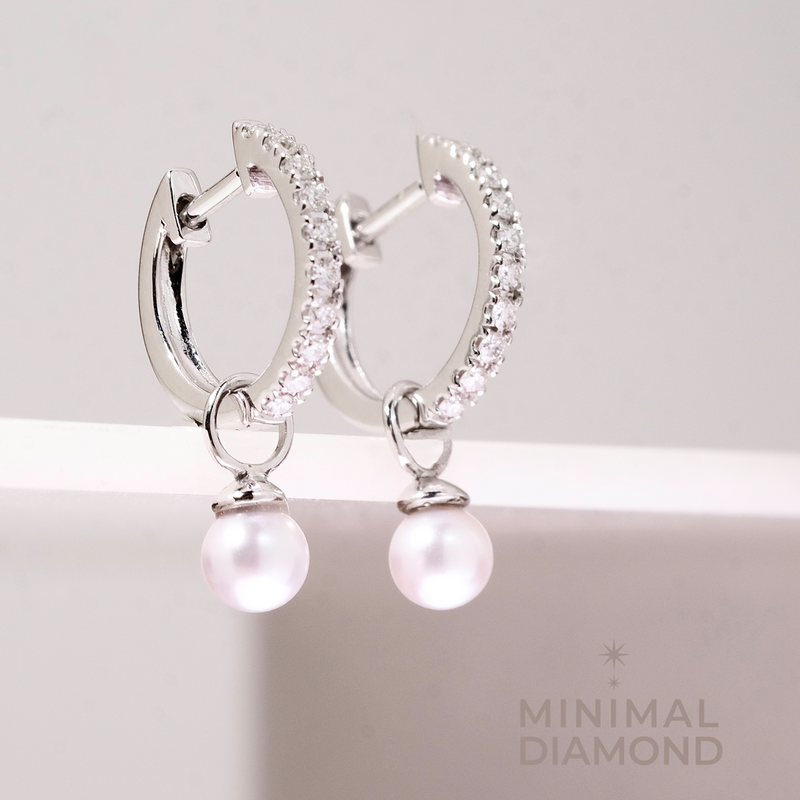 Mini Hoop with Pearl Earring