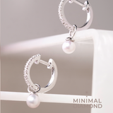 Mini Hoop with Pearl Earring