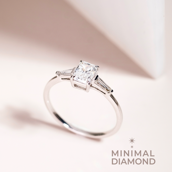 Radiant 0.50 Carat and Taper Ring