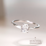 Radiant 0.50 Carat and Taper Ring