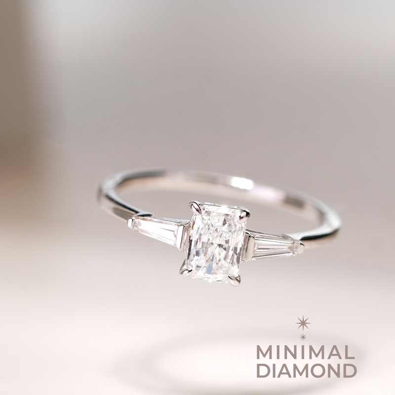 Radiant 0.50 Carat and Taper Ring