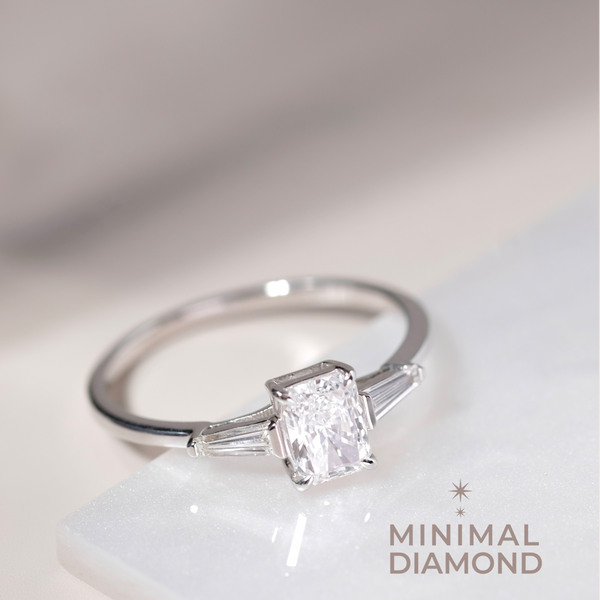 Radiant 0.50 Carat and Taper Ring